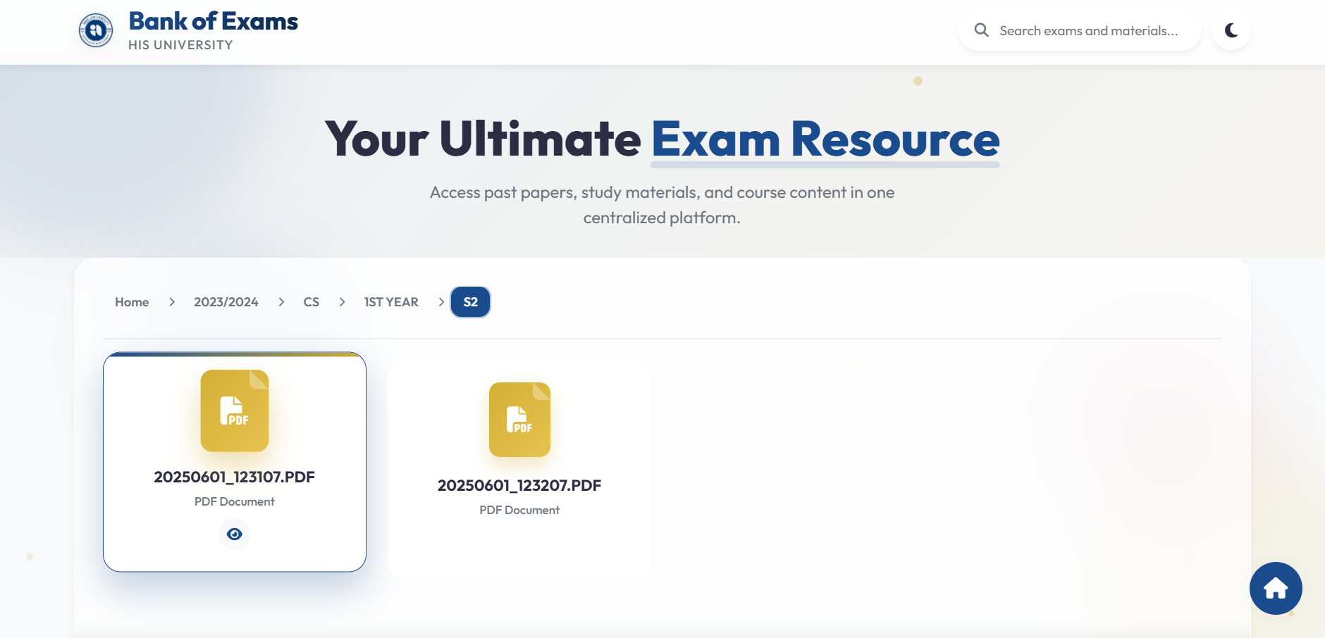 HIS Exams Platform